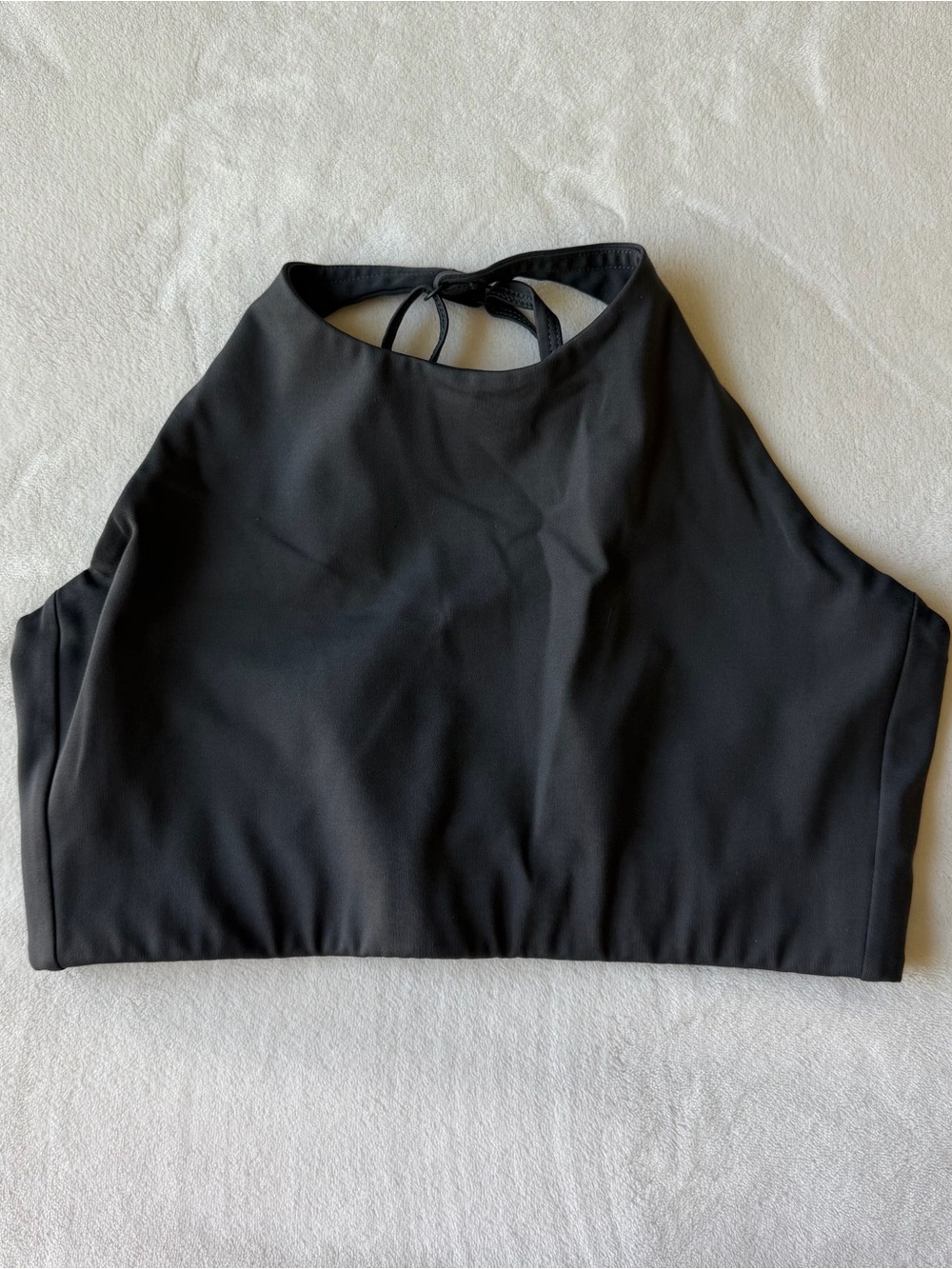 girlfriend collective Black High-Neck Tie-Back Crop Tank